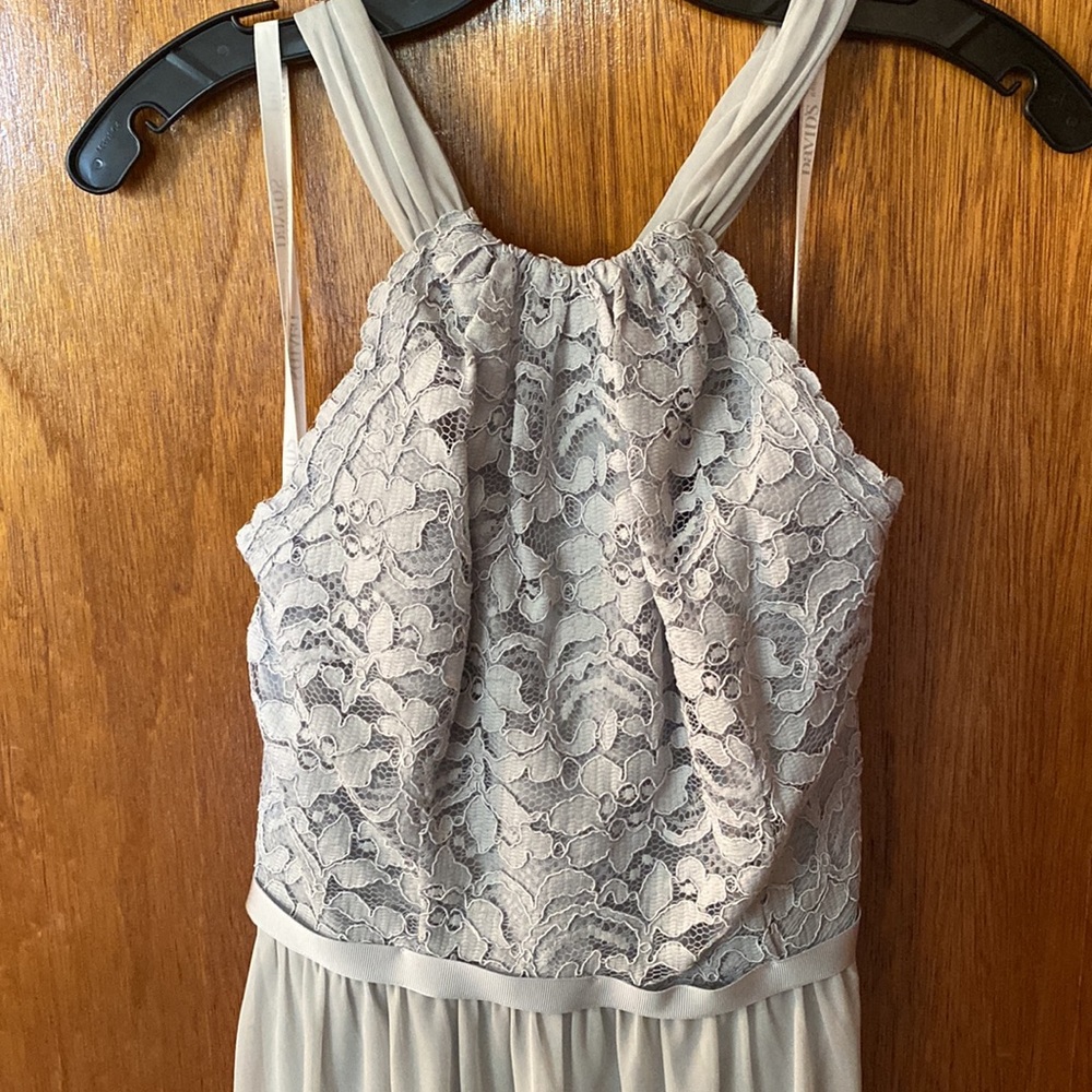Grey / silver David’s Bridal halter dress
